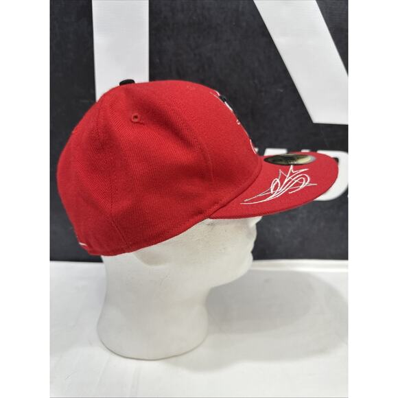 Boston Red Sox Tribal MLB Baseball New Era 59Fifty Fitted Hat 7 3/8 Red Flat Bil - Picture 2 of 8